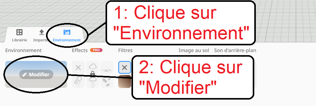 Choix de l'environnement en réalité virtuelle