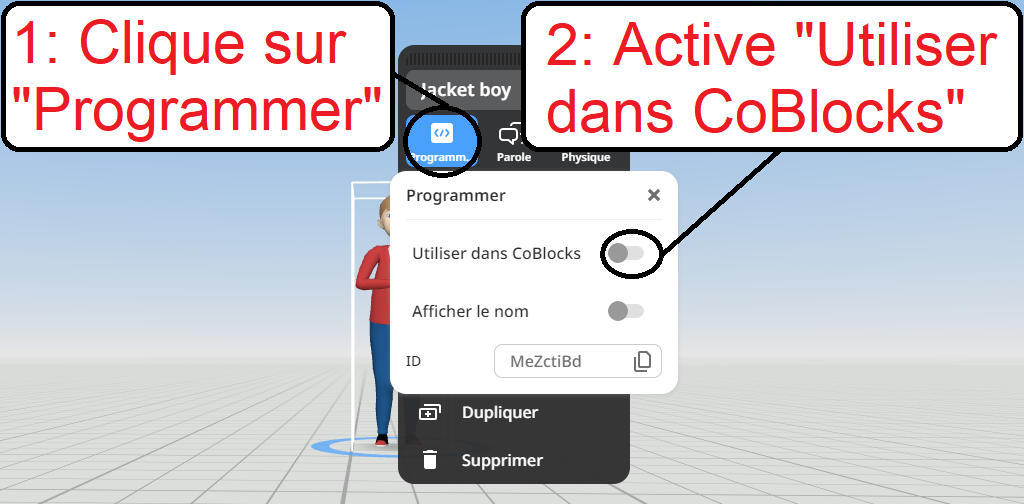 Utiliser un objet 3D dans Coblocks