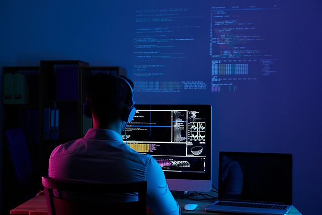 Un programmeur devant son ordinateur