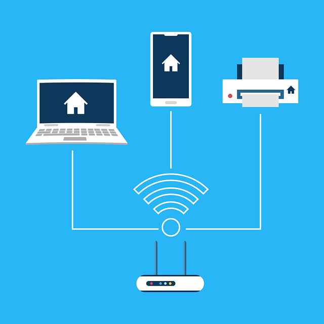 Exemple de réseau local permettant de connecter des appareils sans fil (Wi-Fi)